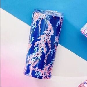 NWT Lilly Pulitzer Slim Insulated Tumbler  16.57oz. Borealis Blue Swim on Over